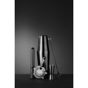 Set de Barman Professionnel BarUp en Acier Inoxydable 5 Pi&egrave;ces, Shaker Boston, Jigger, Passoire Hawthorne - Hendi