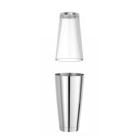 Shaker Boston Professionnel Barman en Inox 0,8L, ⌀90x177mm, Lavable au Lave-Vaisselle - Hendi