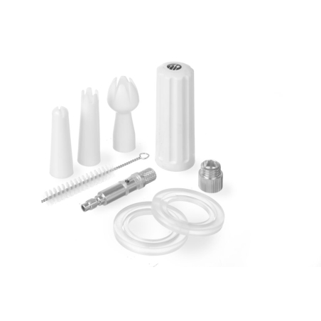 Set de pi&egrave;ces d&eacute;tach&eacute;es pour siphon &agrave; chantilly, comprenant douilles et brosse de nettoyage - Hendi