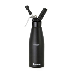 Siphon &agrave; Chantilly Professionnel Kitchen Line, 0,95L, Noir, en Aluminium - Hendi