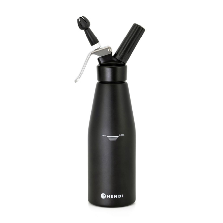 Siphon &agrave; Chantilly Professionnel Kitchen Line, 0,95L, Noir, en Aluminium - Hendi