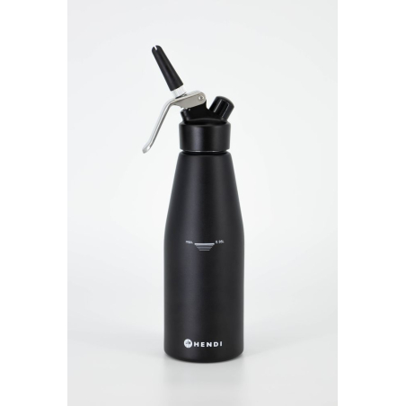 Siphon &agrave; Chantilly Professionnel Kitchen Line, 0,95L, Noir, en Aluminium - Hendi