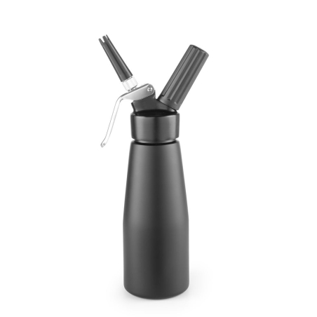Siphon &agrave; Chantilly Professionnel Aluminium Noir 0,5L Kitchen Line - Hendi
