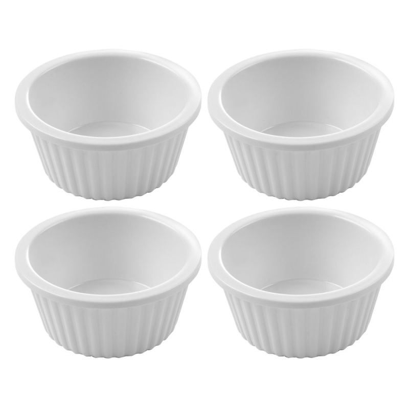 Ramequin en M&eacute;lamine Rainur&eacute;e, 4 pi&egrave;ces, 35 ml, &Oslash;60x(H)25mm - Hendi