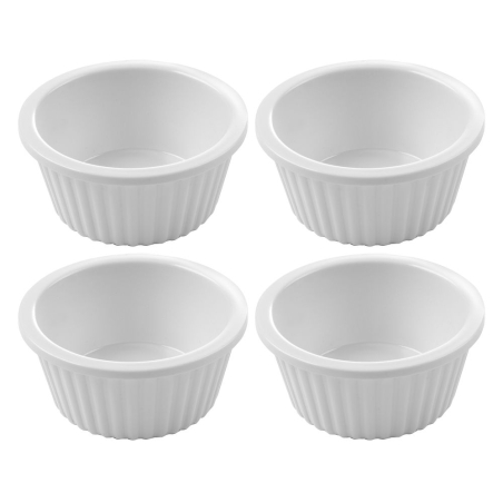 Ramequin en M&eacute;lamine Rainur&eacute;e, 4 pi&egrave;ces, 35 ml, &Oslash;60x(H)25mm - Hendi