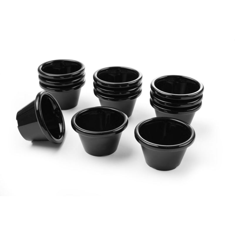 Ramequins Noirs 12 Pi&egrave;ces 0,045L ⌀60x(H)35mm - Hendi