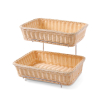Pr&eacute;sentoir Corbeille &agrave; Pain Double GN 1/2 Chrom&eacute;, Support et 2 Corbeilles Inox - Hendi
