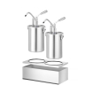 Distributeur de sauce double en acier inoxydable avec pompe 9L - Hendi