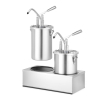 Distributeur de sauce double en acier inoxydable avec pompe 9L - Hendi