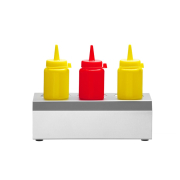 Support &agrave; sauces professionnel, 3 trous &oslash;57 mm, Inox 18/0, 229x90x78mm - Hendi