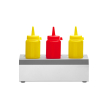 Support &agrave; sauces professionnel, 3 trous &oslash;57 mm, Inox 18/0, 229x90x78mm - Hendi