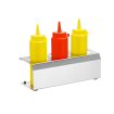 Support &agrave; sauces professionnel, 3 trous &oslash;57 mm, Inox 18/0, 229x90x78mm - Hendi