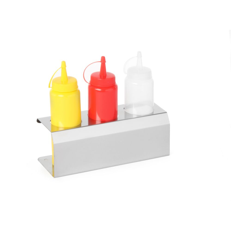 Support Distributeur Sauce Hendi, 3 Trous, 209x80x78mm, Acier Inoxydable - Hendi