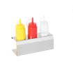 Support Distributeur Sauce Hendi, 3 Trous, 209x80x78mm, Acier Inoxydable - Hendi