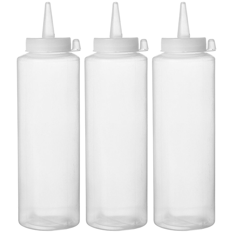Set de 3 flacons distributeurs transparents 0,7L pour sauce - Hendi