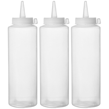 Set de 3 flacons distributeurs transparents 0,7L pour sauce - Hendi