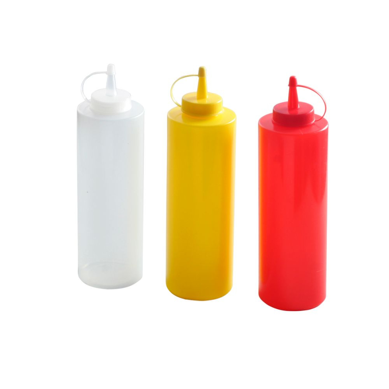 Set de 3 flacons distributeurs transparents 0,7L pour sauce - Hendi