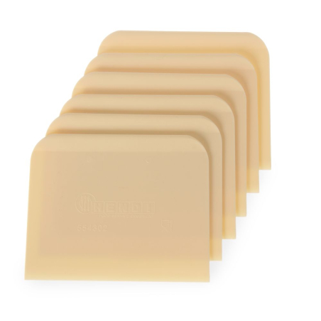 Racloir Coupe-P&acirc;te Rectangulaire Inox - Set de 6 Pi&egrave;ces 120x96mm - Hendi
