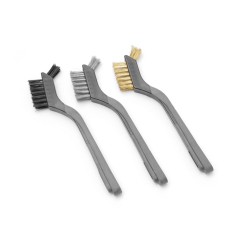 Set de 3 Brosses M&eacute;talliques &Eacute;troites (Inox, Cuivre, Nylon) pour Grill et Plaque de Cuisson - Hendi
