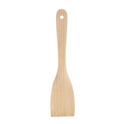 Spatule de cuisine en bois de h&ecirc;tre courb&eacute;e pour po&ecirc;le antiadh&eacute;sive - Hendi