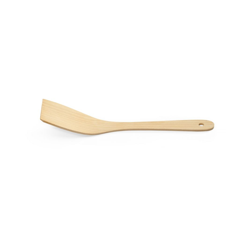 Spatule de cuisine en bois de h&ecirc;tre courb&eacute;e pour po&ecirc;le antiadh&eacute;sive - Hendi