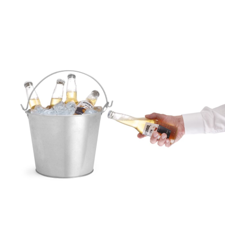 Seau &agrave; bi&egrave;re BarUp en acier inoxydable, ⌀230x(H)180mm, avec d&eacute;capsuleur int&eacute;gr&eacute; - Hendi