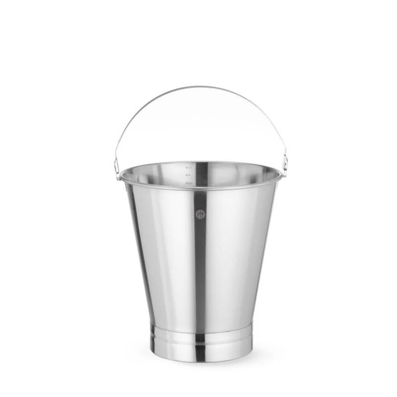 Seau Profi Line 12L en Acier Inoxydable, Fond Renforc&eacute;, Avec Graduations - Hendi