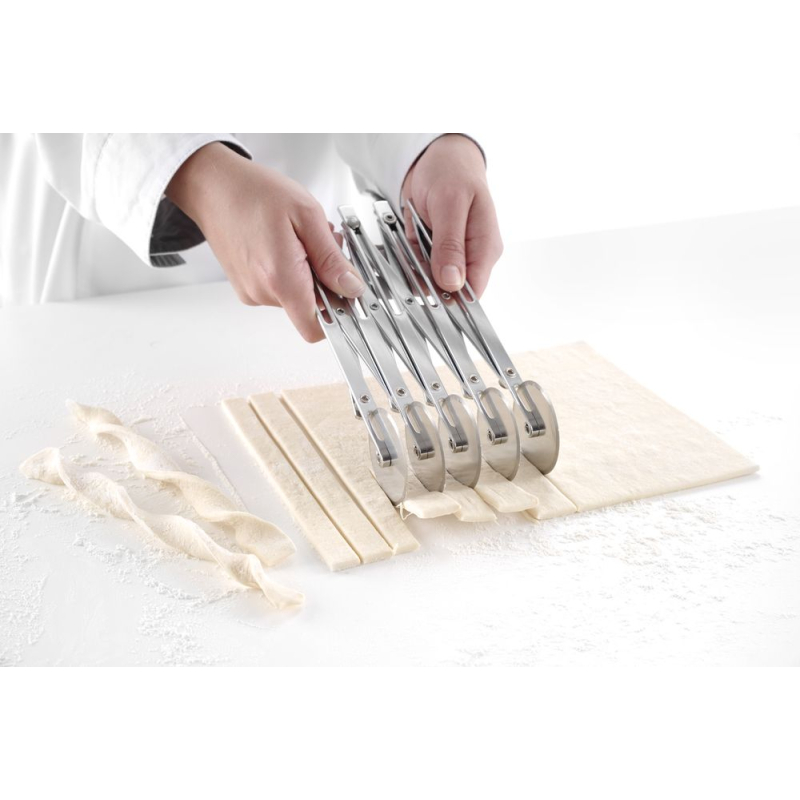 Rouleau multi-coupe professionnel avec 5 roulettes inox, r&eacute;glable 13-125mm - Hendi