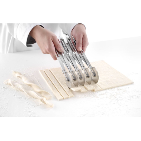 Rouleau multi-coupe professionnel avec 5 roulettes inox, r&eacute;glable 13-125mm - Hendi
