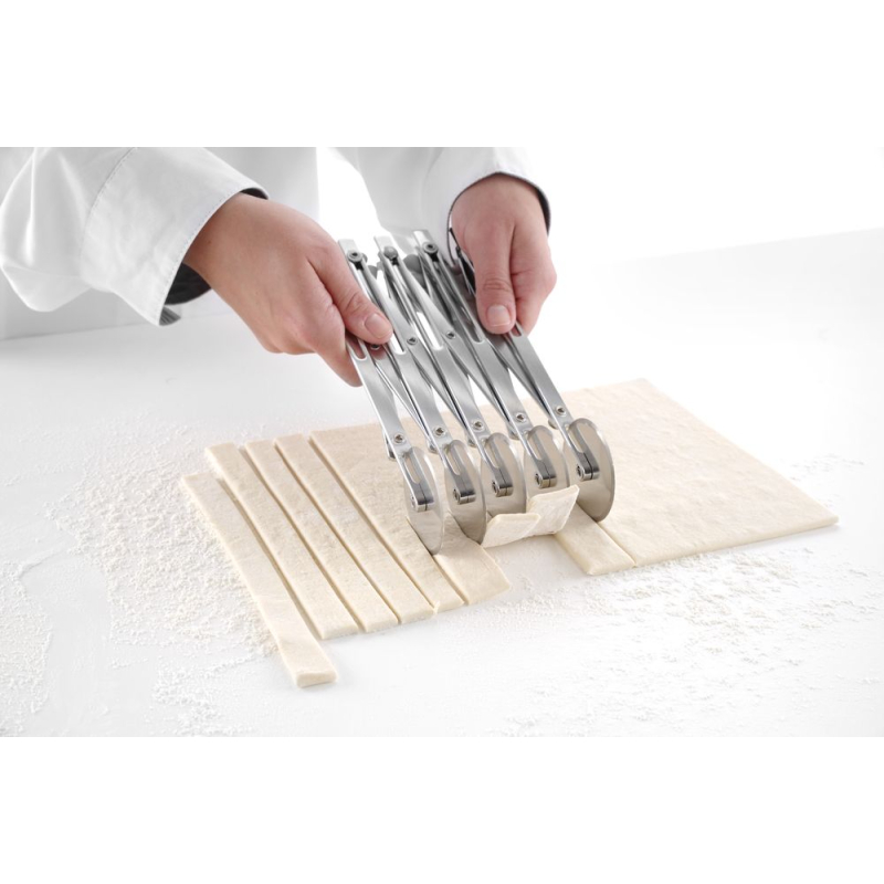 Rouleau multi-coupe professionnel avec 5 roulettes inox, r&eacute;glable 13-125mm - Hendi