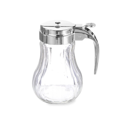 Verseur &agrave; miel en verre avec levier acier inoxydable ⌀80x(H)115mm - Hendi