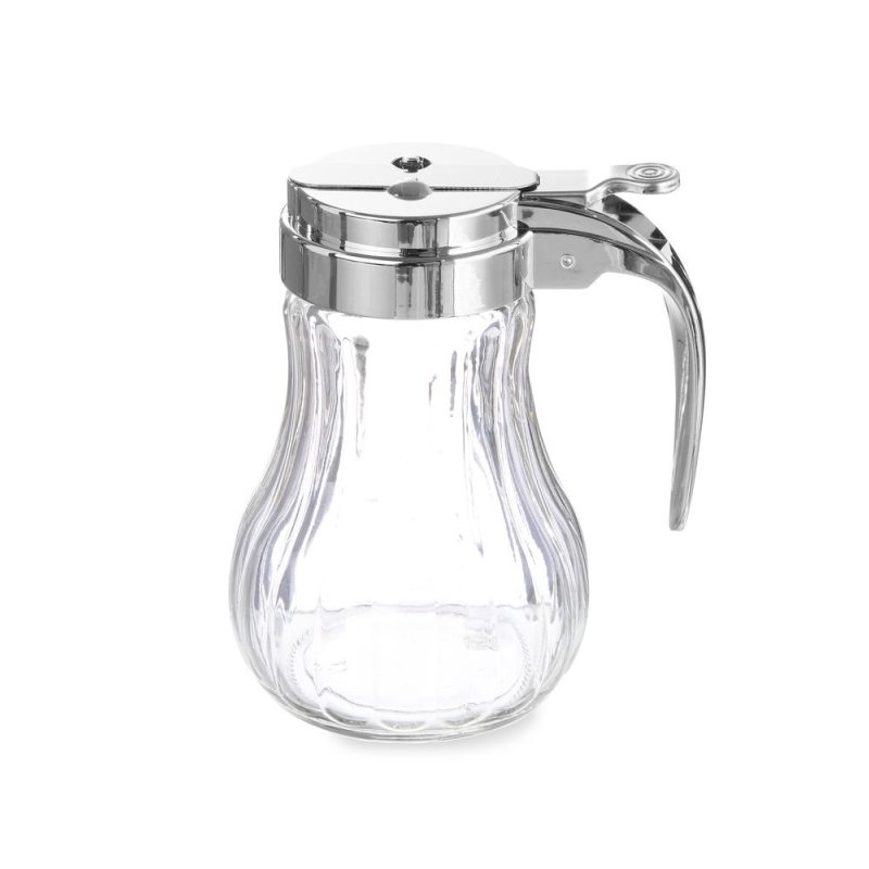 Verseur &agrave; miel en verre avec levier acier inoxydable ⌀80x(H)115mm - Hendi