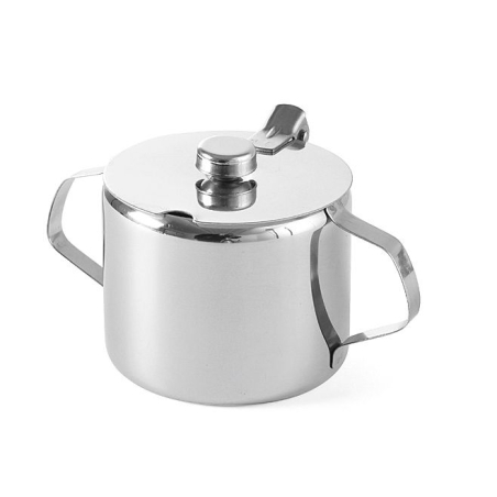 Sucrier en acier inoxydable avec couvercle &agrave; charni&egrave;re, 0,3 L, &Oslash; 85x(H) 80 mm - Hendi