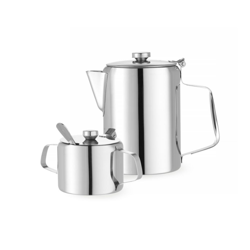 Sucrier en acier inoxydable avec couvercle &agrave; charni&egrave;re, 0,3 L, &Oslash; 85x(H) 80 mm - Hendi