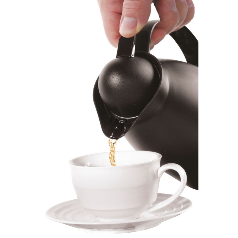 Verseuse Isotherme 1L Noire avec Bouteille en Verre - Hendi
