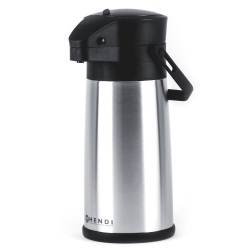 Pot &agrave; pompe isotherme en acier inoxydable 2,2L pour boissons chaudes/froides - Hendi