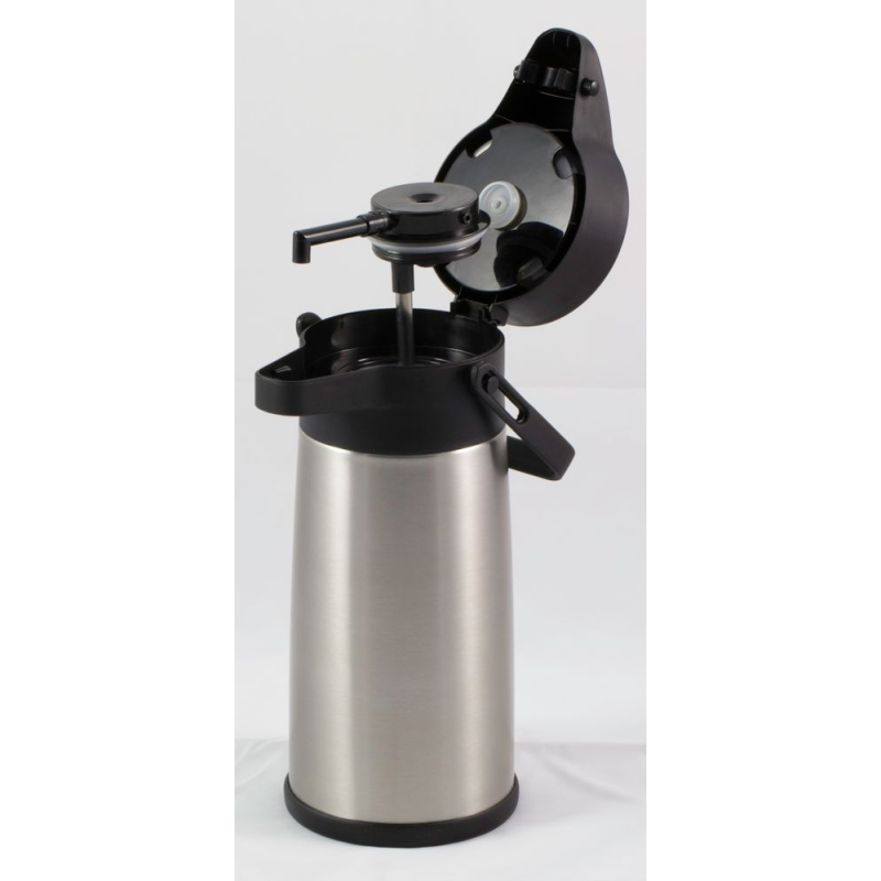 Pot &agrave; pompe isotherme en acier inoxydable 2,2L pour boissons chaudes/froides - Hendi
