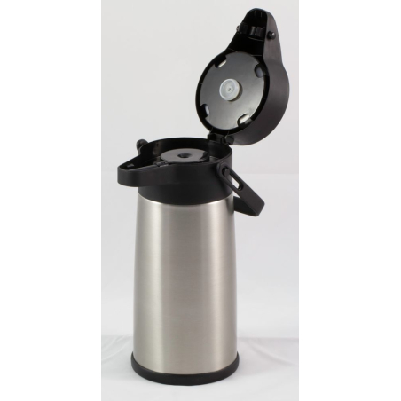 Pot &agrave; pompe isotherme en acier inoxydable 2,2L pour boissons chaudes/froides - Hendi