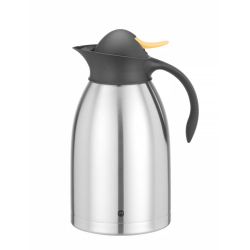 Verseuse isotherme 2L Inox double paroi avec bouton poussoir jaune - Hendi