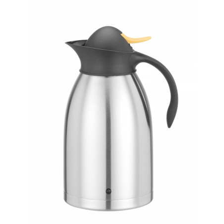 Verseuse isotherme 2L Inox double paroi avec bouton poussoir jaune - Hendi
