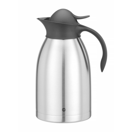 Verseuse isotherme professionnelle 2L inox double paroi avec bouchon &agrave; poussoir - Hendi