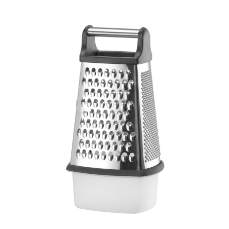 R&acirc;pe 4 faces professionnelle en acier inoxydable avec r&eacute;cipient et base antid&eacute;rapante, compatible lave-vaisselle - Hendi