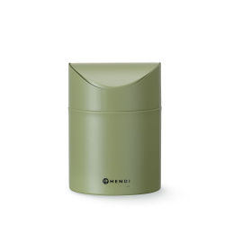 Mini poubelle de table professionnelle 1,2L, couvercle pivotant, m&eacute;tal vert - Hendi