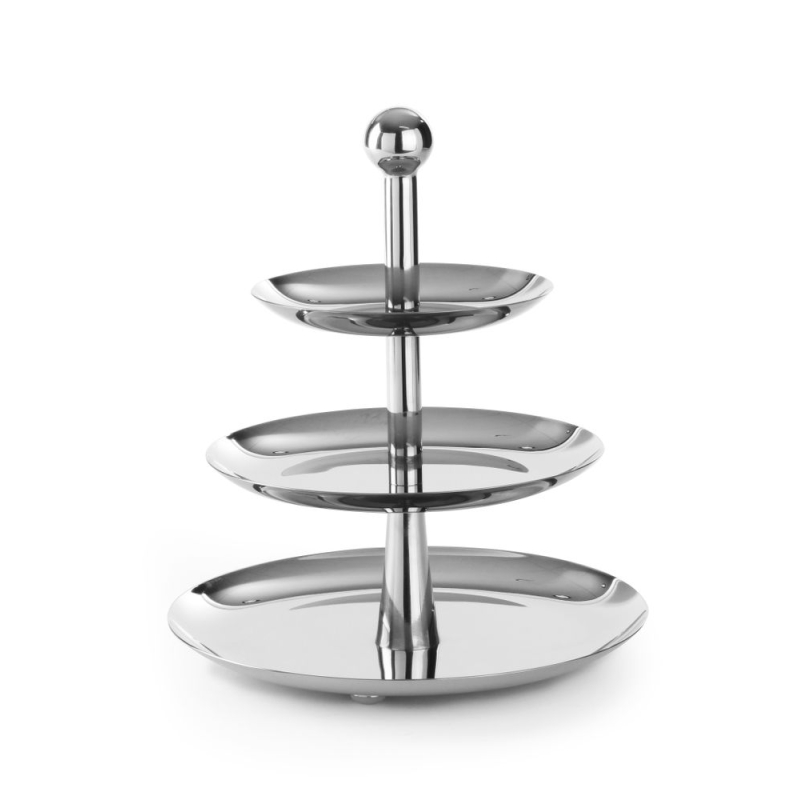 Pr&eacute;sentoir &eacute;tag&egrave;re professionnel 3 plateaux &Oslash; 268 mm - Hendi