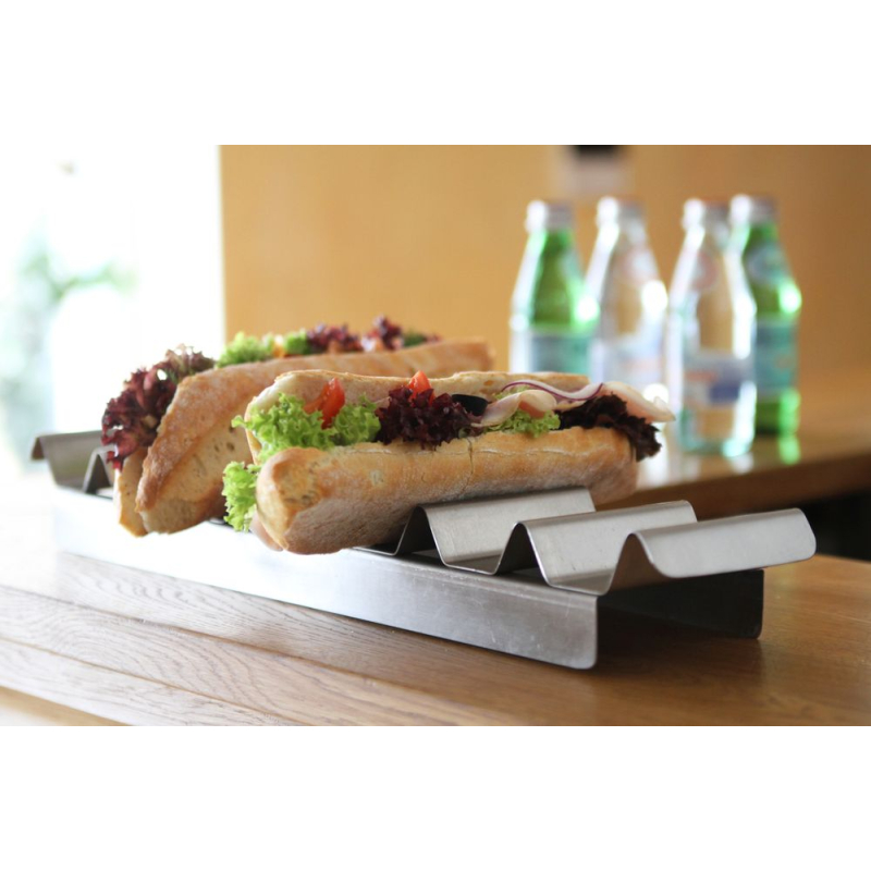 Support Inox pour 7 Sandwiches et Hot-Dogs, 475x105x60mm - Hendi