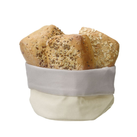 Sac &agrave; pain rond en coton durable, Beige, ⌀250x160mm - Hendi