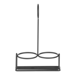 Support &agrave; condiments noir professionnel 135x65x200mm pour restauration - Hendi
