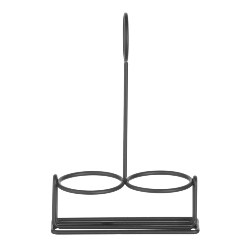 Support &agrave; condiments noir professionnel 135x65x200mm pour restauration - Hendi