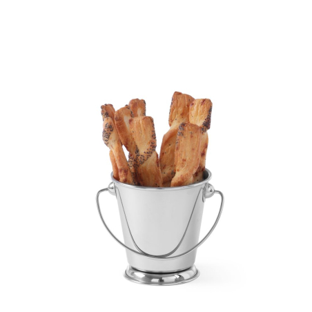 Seau miniature inox pour frites ou sauces, dimensions ⌀87x(H)93mm - Hendi