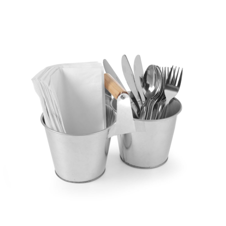 Seau double professionnel avec poign&eacute;e en bois, 190x95x(H)90mm - Hendi